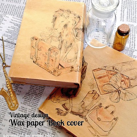 Vintage design Wax paper Book cover