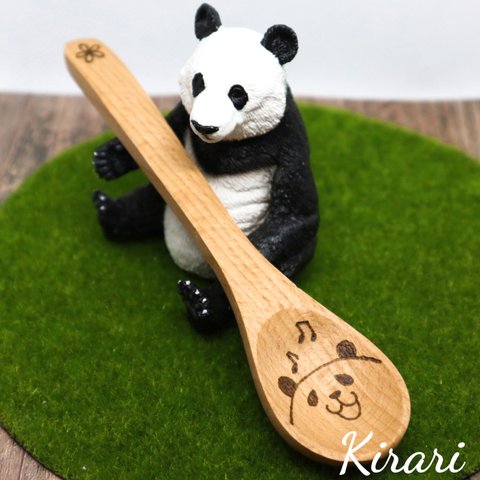 パンダちゃんの木製スプーン【おんぷ】