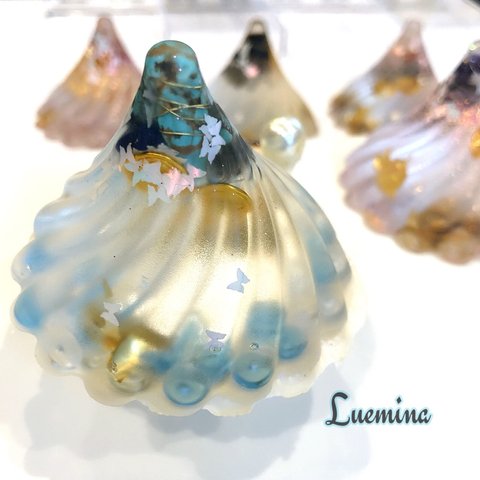 Luemina 【光り輝く螺旋のエネルギー】 金箔入り オルゴナイト