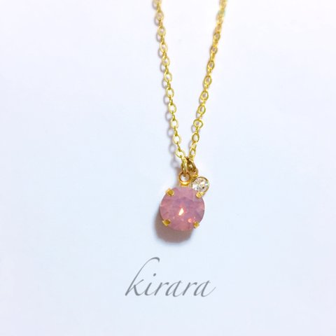 スワロフスキー White Opal Antique Pink ネックレス