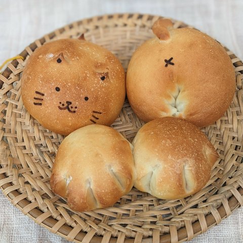 植物性素材の猫型パン「にゃんパンバラエティー3種(6個セット)」