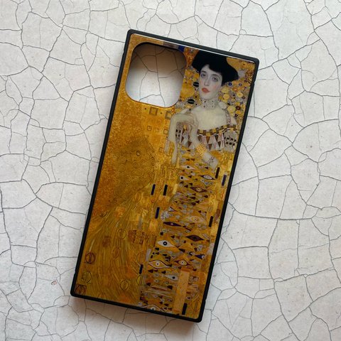 【絵画スマホケース】iPhone用　全機種対応　強化ガラス製（クリムト）i-phone 13pro～12mini