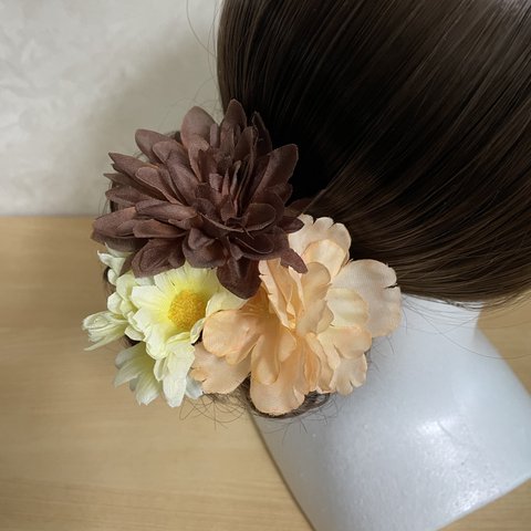 お花の髪飾り ヘアピン 造花 ダリア No.31