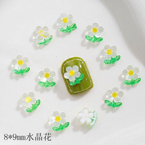 【白】P762(4個)ネイルパーツ ホワイト お花 フラワー ポップ 春夏 韓国
