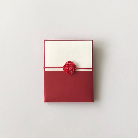 菜の花結びのメッセージカード（紅）