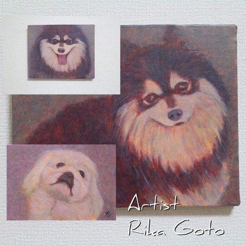 ペットの絵【送料込み】オーダー 絵画 絵 抽象画 油絵 油彩 動物 犬 猫