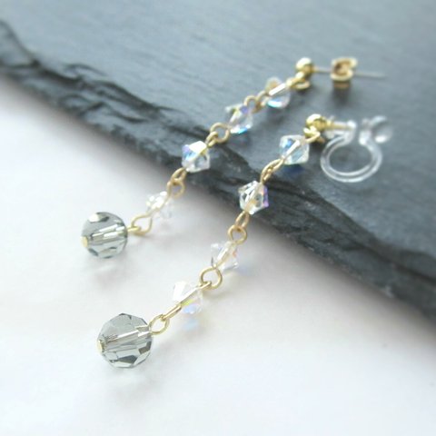 *1880*Crystal aurora chain earring／pierceⅡ