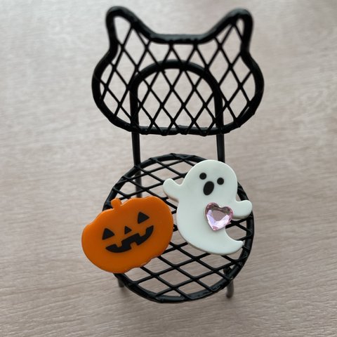 ハロハロハロウィン　オバケとカボチャのピアス