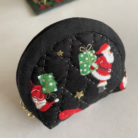 小さな小さなポーチ(クリスマス黒)
