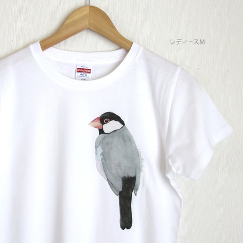 p-jet　文鳥  Tシャツ　/  桜文鳥　鳥 
