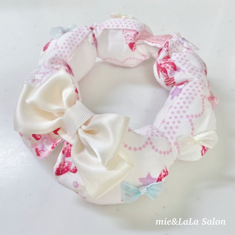 ペット用cotton candyシュシュ首輪☁️スイーツ🍰ホワイト🤍犬 猫 うさぎ