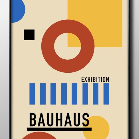 14403■アート　ポスター　絵画　A3『バウハウス　BAUHAUS』イラスト　インテリア　北欧