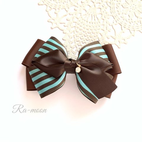  ＊chocolate mint＊リボンバレッタ