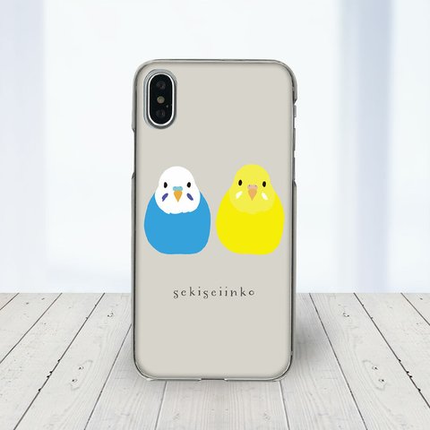 ほぼ全機種対応 スマホケース インコ 青・黄    iPhone Android