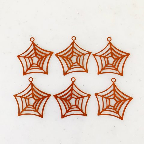 Orange Spiderweb Pendant Tops