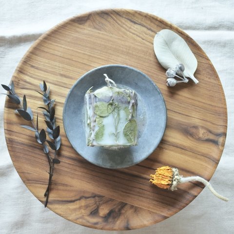 ◌キャンドル◌いろいろボタニカルの3Dアロマキャンドル　botanical aroma candle ⋮ ウッディシトラスラベンダーの香り