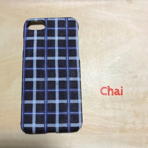  No.189 新柄 受注製作 播州織 変わりチェック ブラウン  iPhoneケース