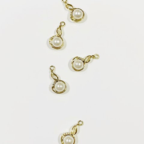 【4pcs gold #2-29】smallデザインパールチャーム