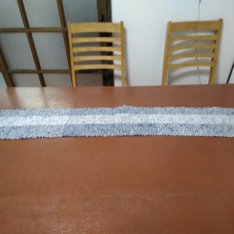 手織り 　裂き織り　テーブルランナー
