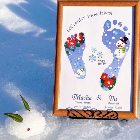 【縦】Snow man.⛄️季節の足形アート