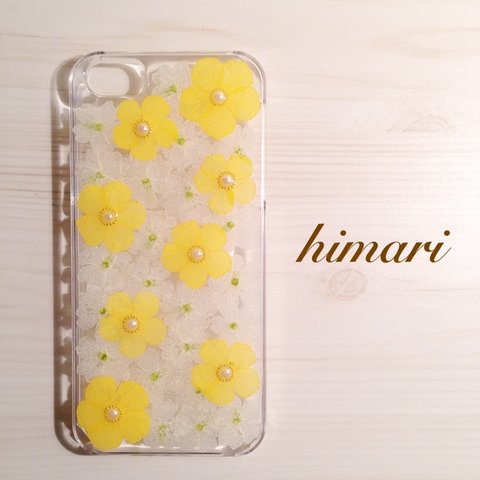 【受注製作13】iphone/スマホ 押し花ケース　本物のお花使用