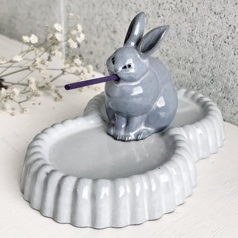 スズincense holder setウサギ