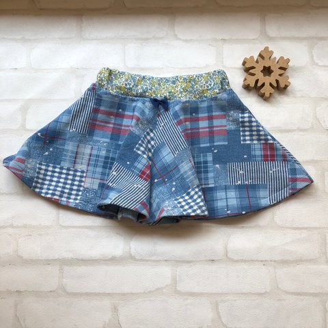 【sale】110*リラックスキュロットスカート(グランジデニム)