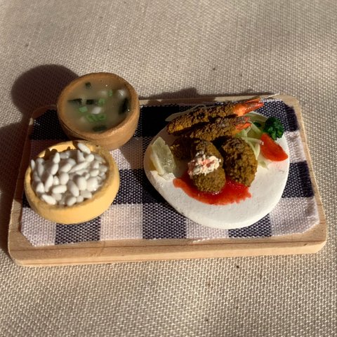 ミニチュアフード   フライ定食