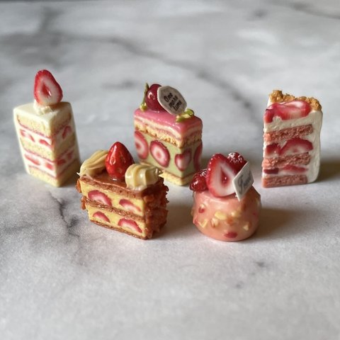 ５つの🍓のケーキアソートセット①