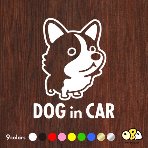 DOG IN CAR/コーギーB カッティングステッカー KIDS IN CAR・BABY IN CAR・SAFETY DRIVE