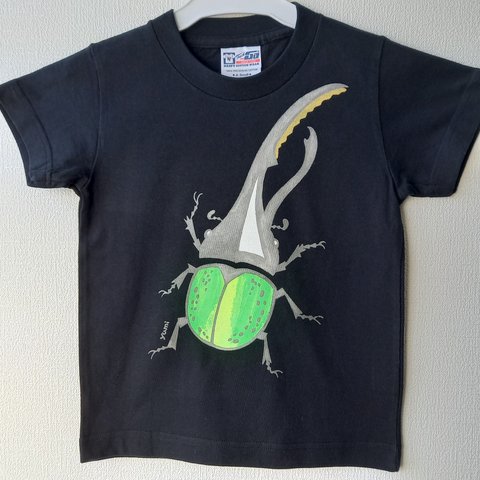 キッズ110ヘラクレスオオカブトプリントTシャツ