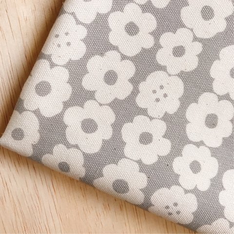 【オックス55×50】simple flower・グレー