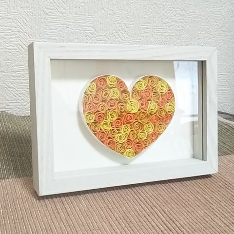 クイリングアート「yellow heart」