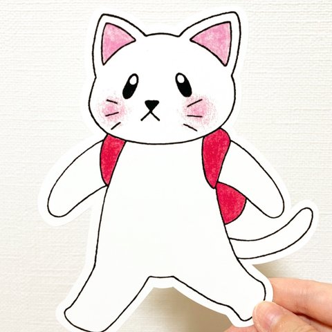 みーちゃんリュックでお出かけ ダイカットカード