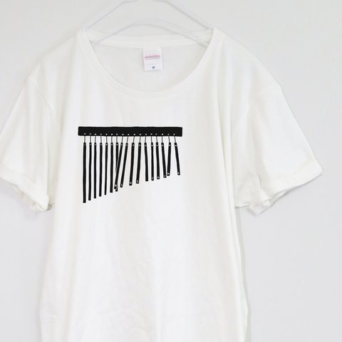 さわやかな楽器 ウィンドウチャイムのTシャツ【バニラホワイト】 ユニセックス 半袖クルーネックTシャツ
