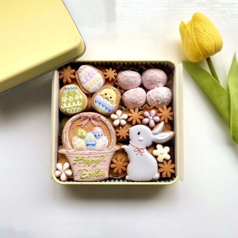 4月1日AM10:00より予約販売開始☆4月☆春のイースタークッキー缶
