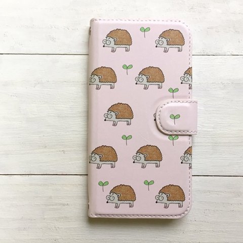 はりねずみ  手帳型スマホケース