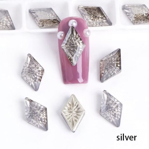 ギャラクシーストーン　ひし形　(silver) No.7