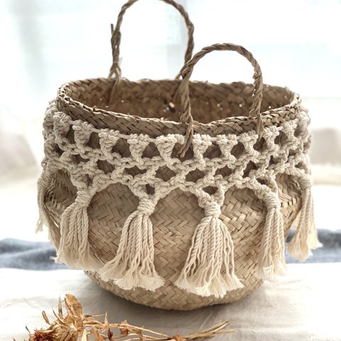 macrame シーグラスbag