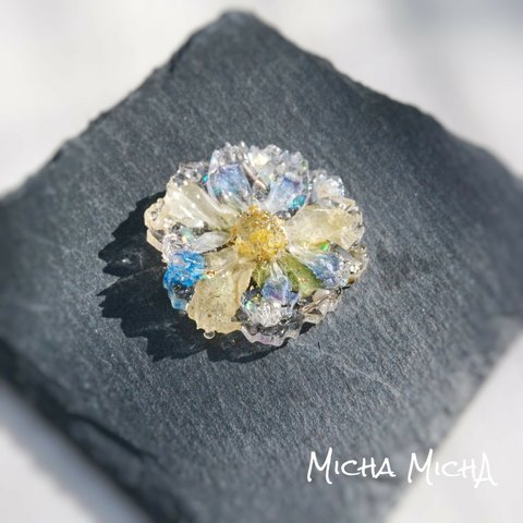  花飾り ブルー系 MichA