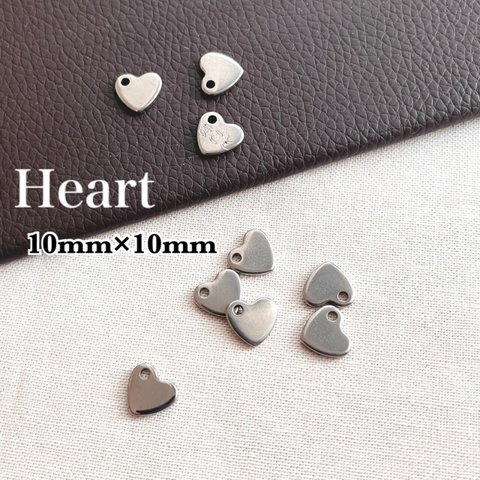 刻印可能　オリジナルメタルパーツ　Heart　1セット5枚～