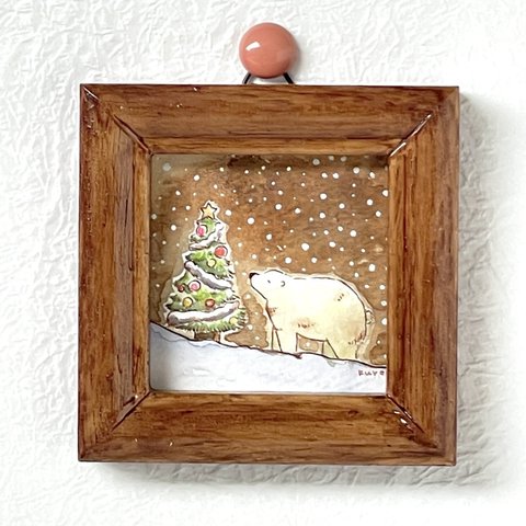 【受注制作】雪山のささやかなクリスマス【ツリーとシロクマ】