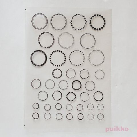 円形の枠デザイン　レジン封入用フィルム