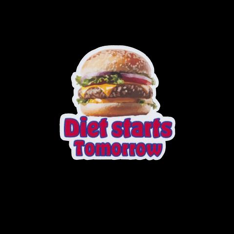 ST-20 防水ステッカー Diet starts Tomorrow