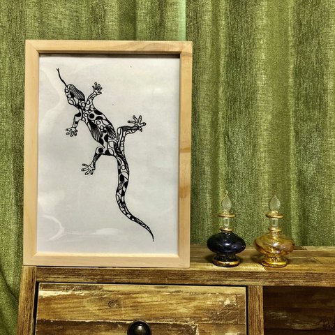 ‹トカゲ›アート塗り絵/インテリア