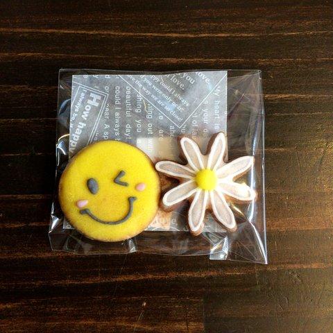 ニコちゃんとお花　アイシングクッキー