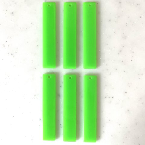 Neon Green Rectangle Pendant Tops