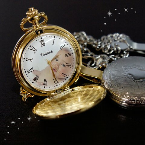 懐中時計 オリジナル時計 文字盤写真タイプ お気に入り写真で作る！オーダーメイド時計