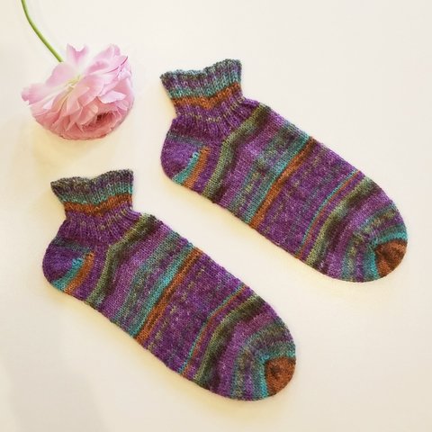 オパール毛糸　手編みの靴下