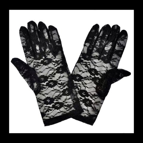 再販【Flower_lace グローブ 手袋。】﻿ フラワー ﻿UVカット 日焼け対策 運転 レース 手袋 グローブ フォーマル ゴシック 病みかわいい ブラック 黒